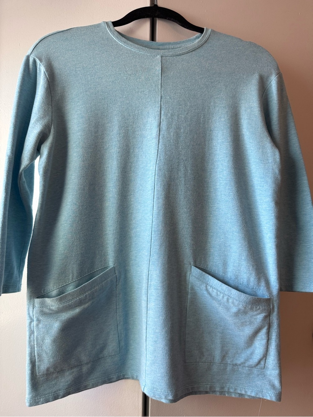 Pure Jill J. Jill Pima Cotton Modal Tunic Top XS Blue 3/4 Sleeve Soft Knit